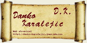 Danko Karalejić vizit kartica